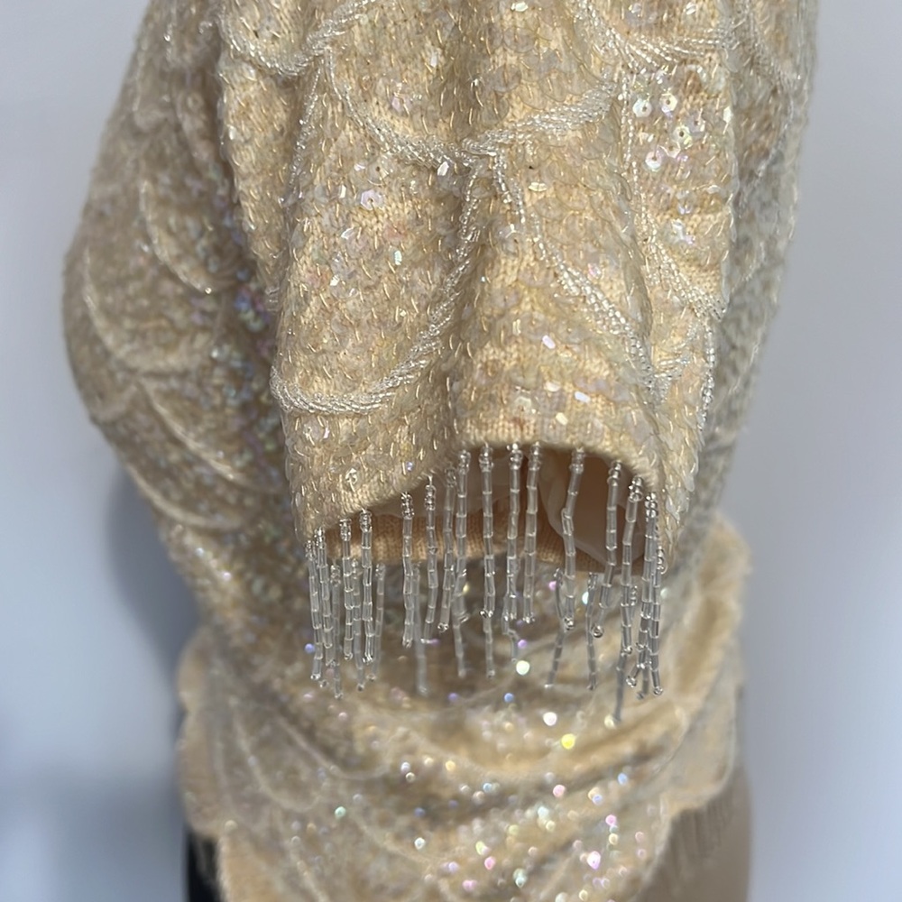 Ivory wool sequins top - Picture 6 of 10